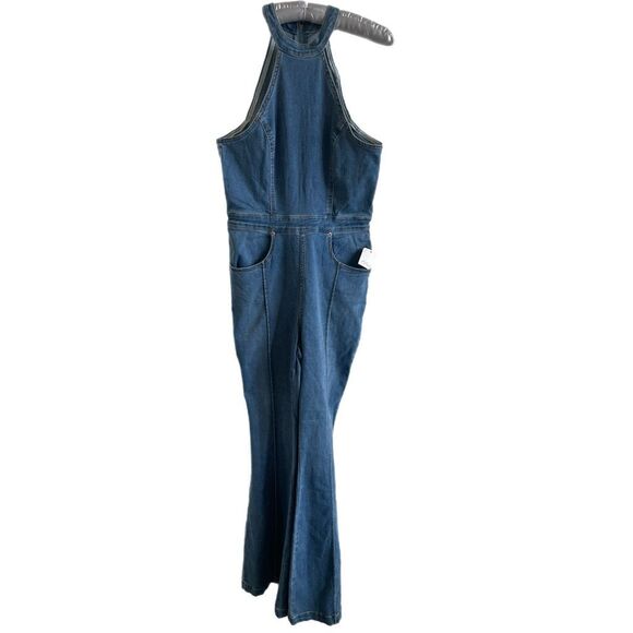 FREE PEOPLE WE THE FREE CRVY DENIM JUMPSUIT - Picture 3 of 7